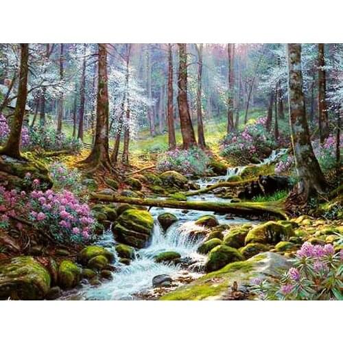 A7402 landscape cross stitch Oil painting girl 11/ 14ct /16/28/27CT cloth cotton thread embroidery DIY handmade