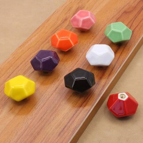 Diamond Shape Ceramic Knob Retro Vintage Bedroom Cupboard Door Knob Drawer Handle Kitchen Cabinet Hardwere Pulls