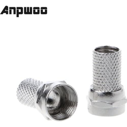 ANPWOO 10 Pcs 75-5 F Connector Screw On Type For RG6 Satellite TV Antenna Coax Cable Twist-on
