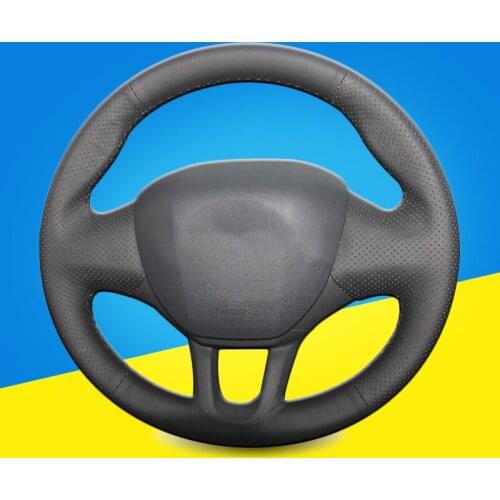 Auto Braid On The Steering Wheel Cover for Peugeot 208 2011-2019 Peugeot 2008 2013-2019 Car Steering Wheel Covers Hand Stitched