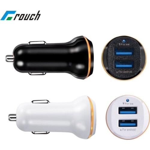 Crouch 2 USB Output Car Charger 2.4A max(Real) Fast Charge For Iphone 6s 6 plus SE for Samsung S6 S5 S4 mobile phones tablets
