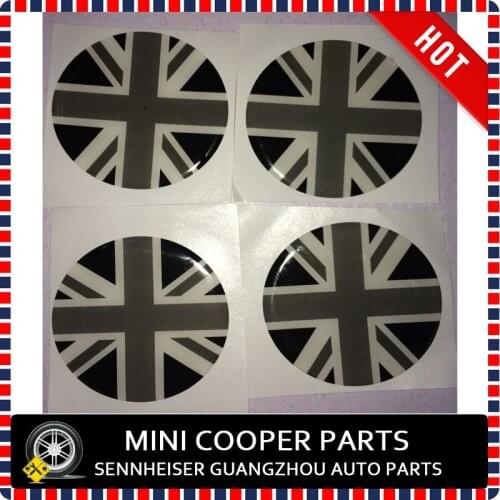 Free Shipping Brand New Tyre Cover Sticker Black Union Jack Style For mini cooper R55-R61(4 Pcs/set)