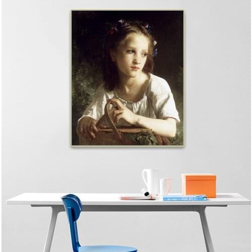 Citon William Adolphe Bouguereau《The Little Ophelie》Canvas Oil Painting Artwork Poster Picture Modern Wall Decor Home Decoration