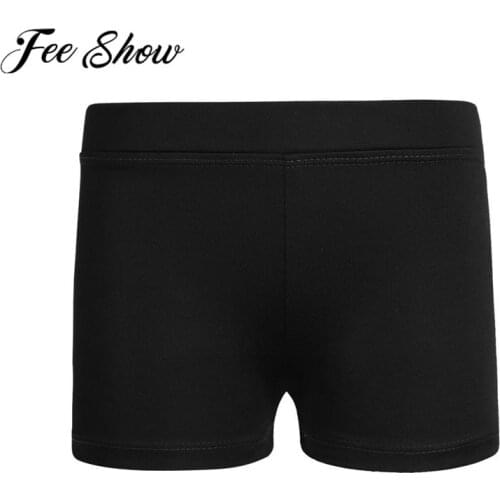 FEESHOW 2018 High Quality Girls Boy-cut Low Rise Activewear Dance Shorts for Yoga Sports Workout Gym Girls Shorts Sport Trousers