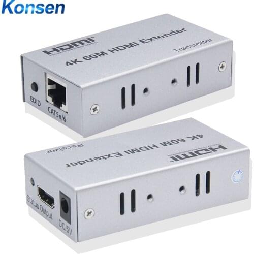 HDMI extender over cat6/cat5e cable up to 60M 165ft full HD1080P supported HDMI extender cable amplifier for HDTV Apple TV PS5