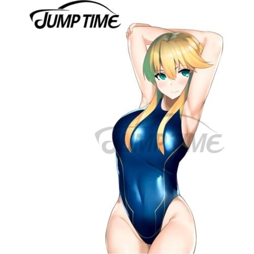 JumpTime 13 x 4.2cm Artoria Pendragon Lancer Swimsuit Fate Grand Order FGO Car Stickers Trunk Windows Decal Anime Decoration