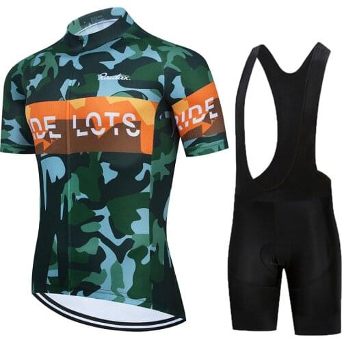 Camouflage Cycling Jersey 19D Gel Bib Set MTB Uniform Bike Clothing Quick Dry Bicycle Wear Clothes Men Short Maillot Culotte