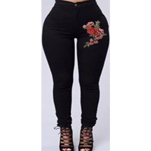 2021 New Style Cowgirl Leggings Thin High-Waist Stretch Pencil Pants Tight-Fitting Embroidered Jeans Feet Pants