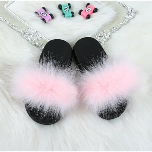 Fur Slippers Furry Spring Summer Colorful 39 Choices Indoor Shoes Hairy Toddler Slides Sole Beach Home Fuzzy Slippers Kids 2021