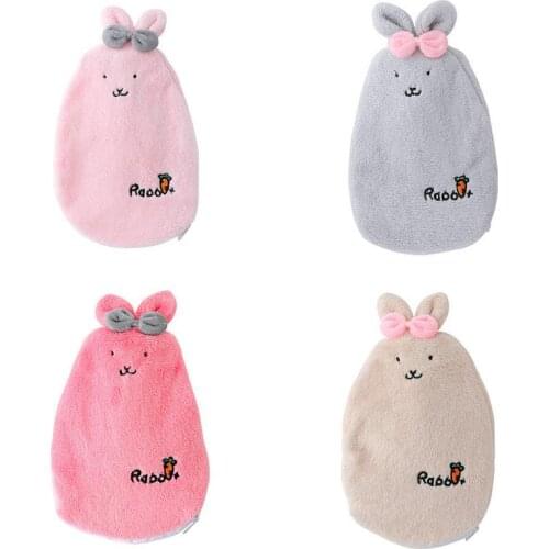 Cartoon Rabbit Hot Water Bag Bottle Cover Explosion-proof Plush Fabrics Warm Water Bag Removable Washable Warm Water Bottle