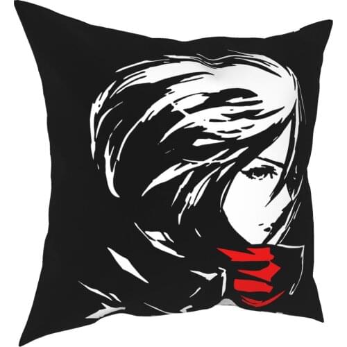 Mikasa Ackerman Attack On Titan Pillow Case Home Decorative Shingeki no Kyojin Cushions Throw Pillow for Home Polyester