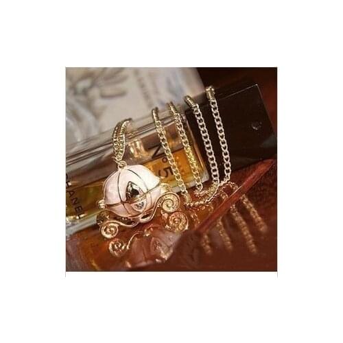 FREESHIPPING 20pcs/lot Fashion Women Design Vintage Pumpkin Car Charm Pendant Necklace Jewelry Promotion,Original Factory Supply