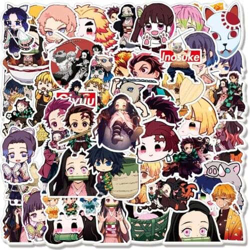 10/30/50 PCS Anime Demon Slayer Graffiti Stickers for Laptop Skateboard Luggage Motorcycle Fridge Car Waterproof Decal Kid Toy