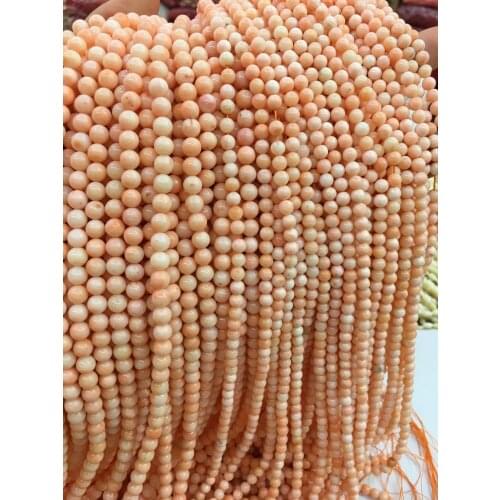 Natural Coral Beads Round Shape Loose Coral Beads for Making DIY Jewelry Necklace Bracelet Accessories Exquisite Gift Size 4mm