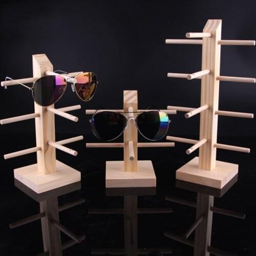 New Sun Glasses Eyeglasses Wood Display Stands Shelf Glasses Display Show Stand Holder Rack 6 Sizes Options Natural Material