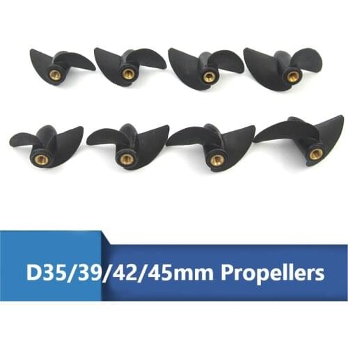 4PC Gasoline 2-blade D35/39/42/45mm Propellers Positive/Reverse Two Leaf Propellers 4.0mm Hole Pitch Props for DIY RC Jet Boats