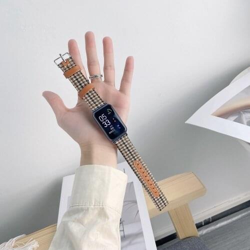 Genuine Leather Canvas Wristband for Huawei Watch FIT Fabric Men Women Replacement Band Belt for Hua Wei Fit Correa Replacement