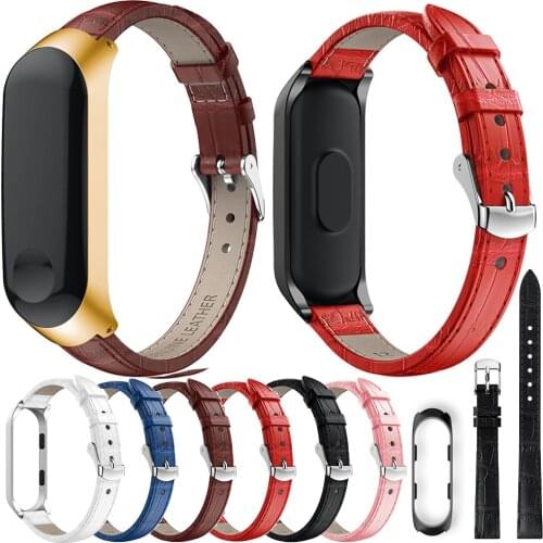 Miband 5 leather PU strap for Xiaomi Mi Band 5 4 3 Smart Wristband Miband 3 4 5 NFC Correa Strap