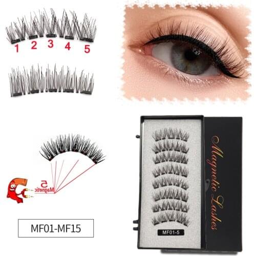 3D magnetic eyelashes With 5 Magnets handmade makeup Mink eyelashes extended false eyelashes Reusable false eyelashes Dropship