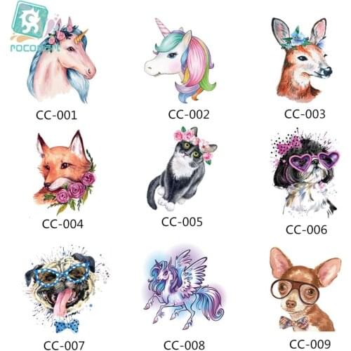 Rocooart Small Colorful Animal Style Tattoo Sticker Taty Temporary Tattoo Sticker For Body Art Tatouage Space Fake Tattoo