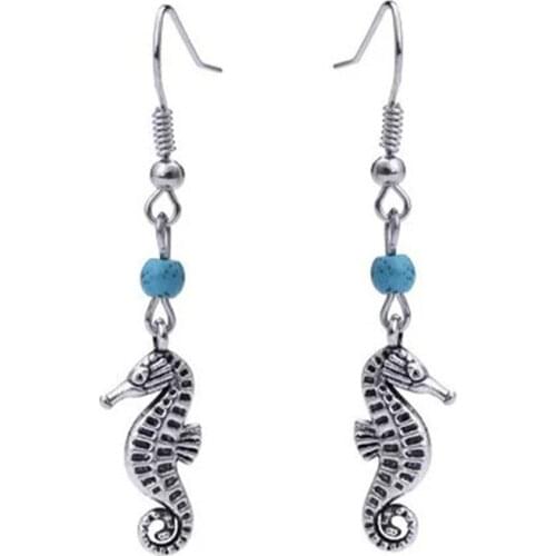 CRLEY Retro Drop Earrings Women Animal Owl Elephant Seahorse Ocean tarfish Dangle Earrings Femme Jewelry Gifts Drop Shipping