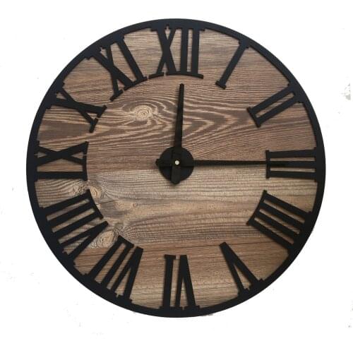 North Designed Booties Black Roman Decorative Wall Clock 48 Cm