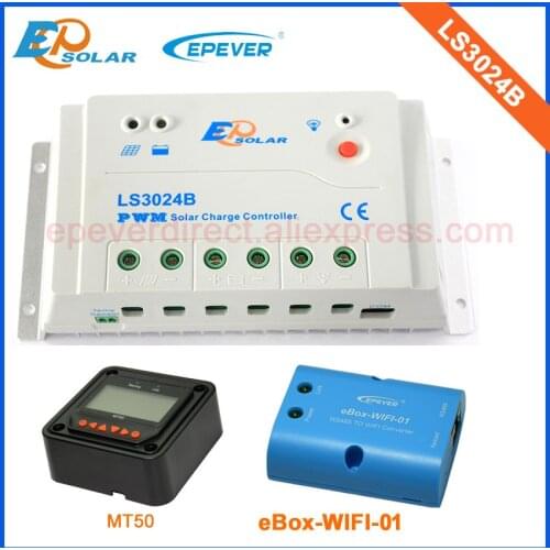 Solar 12v battery charger for home system use controller with wifi connect funciton box LS3024B 30A 30amp MT50 remote meter