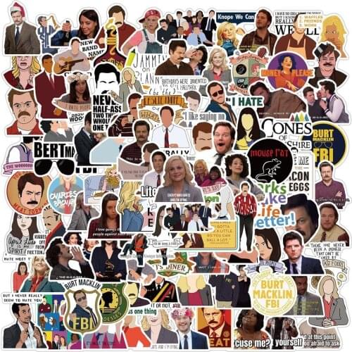 10/50/100pcs TV Show Parks and Recreation Stickers Lable for Car Motorcycles Childrens Toys Decal Luggage Skateboards Box Stick