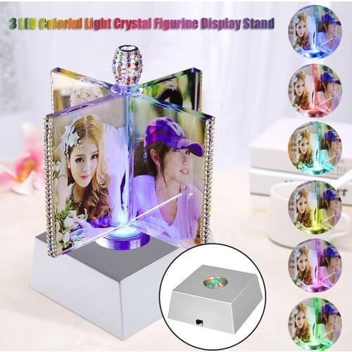 LEDs Home Colorful Changing Light Crystal Tower Light Decoration Figurine Display Stand Without Batteries Fit