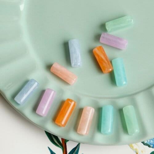 Fresh Series Cylindrical Acrylic Beads DIY Handmade Earrings Ornament Japanese Ear Stud Material 10pcs