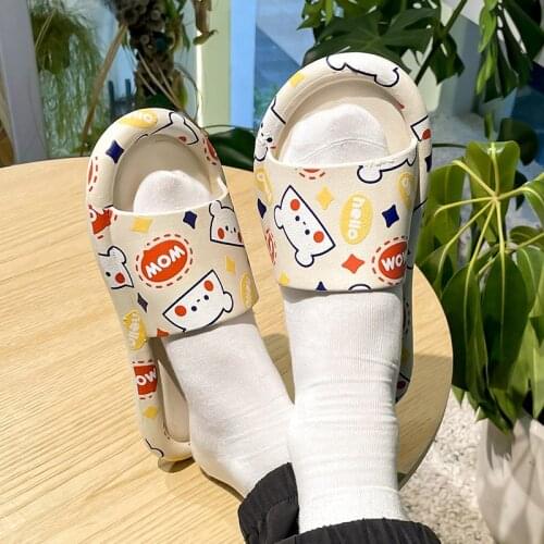 Slipper female net red cartoon cute home indoor home slipper couple a pair of bathroom non slip slipper men
