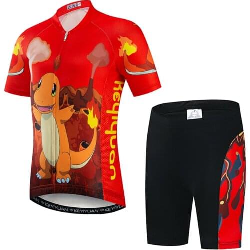 2019 Keyiyuan Spring and Summer New Volcano Eruption Childrens Cycling Jersey Quick-drying Breathable Short Sleeve Set