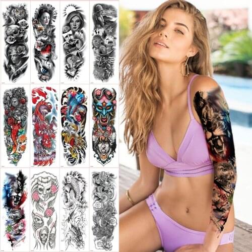 Temporary tattoos for women leg tattoo sexy body sticker waterproof temporary tattoo full arm sleeve tattoos oversleeve large