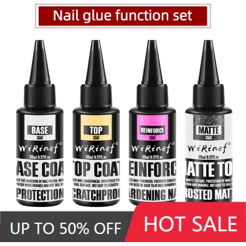 WiRinef 30ml Nail Rubber Base Coat Semi Permanant UV Gel Varnishes Primer for Nails Matte Top Coat Nail Art Base Top Gellak