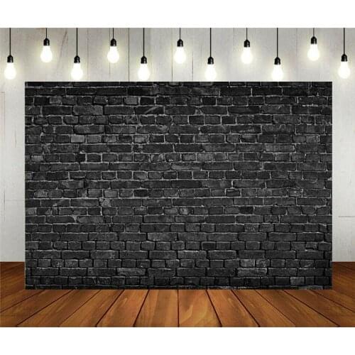 Black Brick Wall Photography Backdrop Vintage Theme Design Background Baby Birthday Party Decoration Photo Studio Props Booth