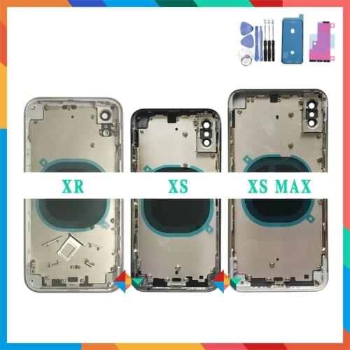 AAA quality Back Cover For iphone X XR / XS / XS Max Housing Cover Battery cover Rear Door Chassis Middle Frame with Glass +Tool