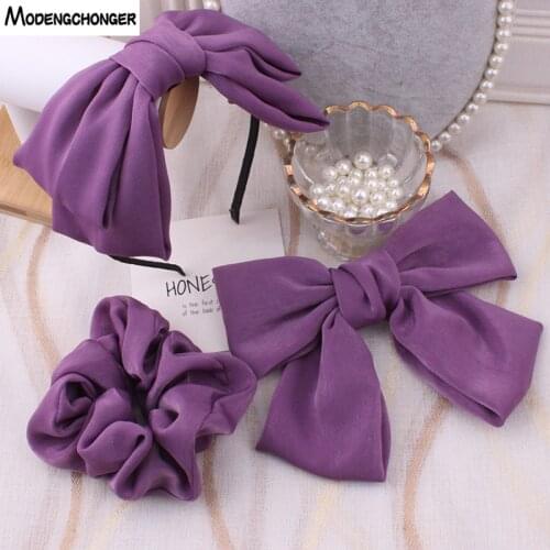 1PC Fashion Big Bow Hairpin Cute Barrette Purple Hair Clip Women Girls BB Hairgrip Korean Oversize Floral Hair Accessories Hot