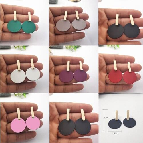 2019 Womens Jewelry Round Pendant Earrings Gold Rectangular Geometric Earrings Long Earrings for Women P666-P672