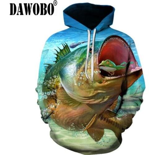 2020 Brand hoodie 3D Graphic Fishing Autumn Winter Outdoor sports Men/Women Fishing clothing plus size 6XL - S
