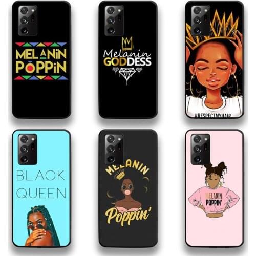Afro Black Girl Magic Queen Melanin Poppin Phone Case For Samsung Galaxy Note20 ultra 7 8 9 10 Plus lite M51 M21 M31 Cover