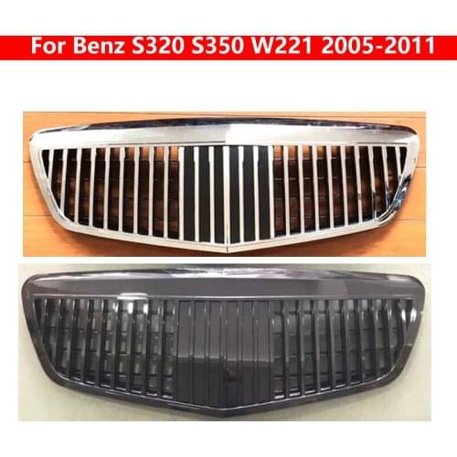 For Mercedes-Benz Mercedes S320 S350 W221 2005-2011 Car Styling Middle Grille For Maybach ABS Front Grill Vertical Bar