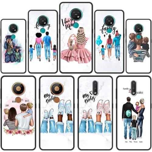 Shell for Nokia 7.2 5.3 2.2 2.3 3.2 4.2 2.4 3.4 1.4 5.4 C10 C20 G10 G20 X10 X20 Soft Case Baby Mother Brown Little Girl Family