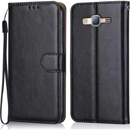 Folio Luxury Leather Case for On Samsung Galaxy J2 Prime G532 G532F G532M G532MDS Wallet Stand Flip Case Phone Bag with Strap