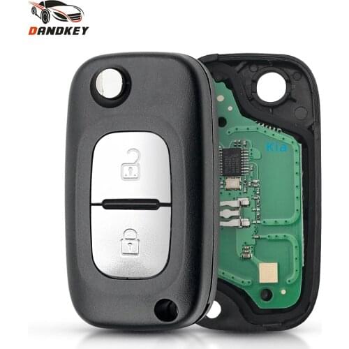 Dandkey 5pcs 433MHZ PCF7961 Chip Remote Car Key For Renault Clio 3 Megane 3 Kangoo Modus 2/3 Buttons Folding Flip Key Case Shell