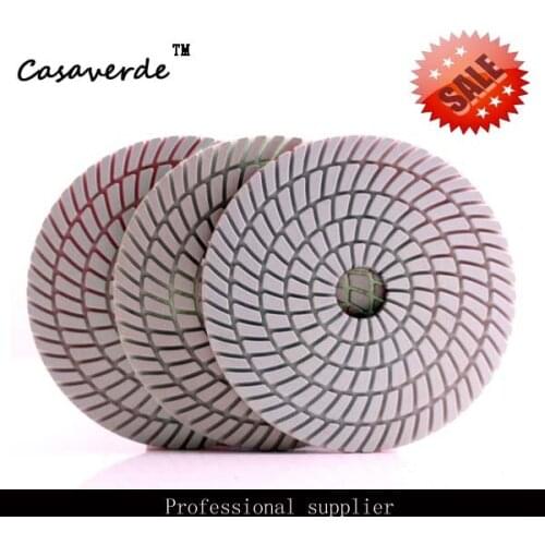 DC-SW3PP03 D125mm(5 inch) diamond flexible wet 3 step polishing pads,Resin diamond pads for concrete