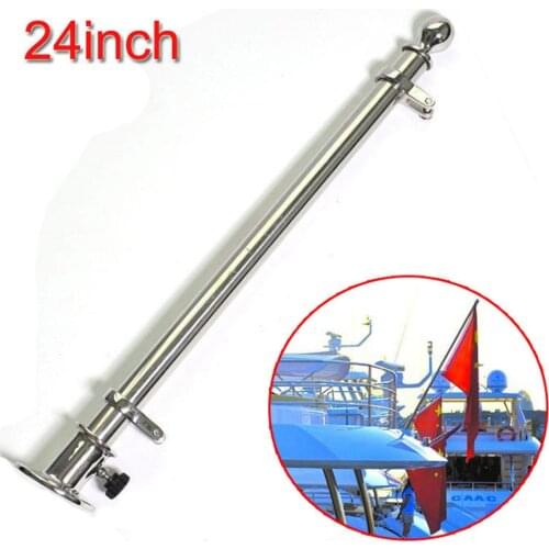 24 Inch 610mm Boat Flagpole Flag Stanchion Pole Mount Holder For Marine Yacht RV ATV 316 Stainless Steel Boat Accessories Marine