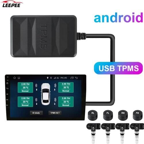 Spare Tyre Internal External Sensor Android TPMS Tire Pressure Monitoring System USB TPMS for Car Radio DVD Player