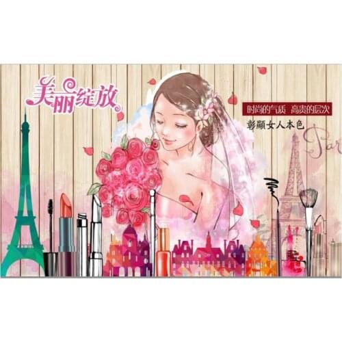 Custom photo 3d wallpaper Retro nostalgic beautiful blooming beauty salon home decor 3d wall mural wallpaper for living room