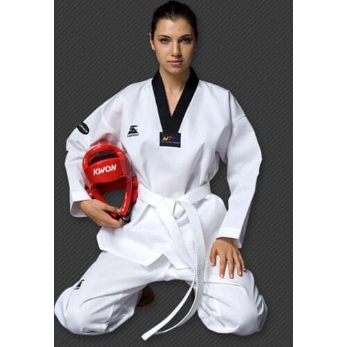 Adult Children Best Quality Cotton Long Sleeved Taekwondo Uniforms Kids Dobok Size 110 cm to 190cm