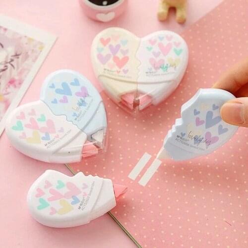 2 pcs/pair Love Heart correction tape material escolar kawaii stationery office school supplies papelaria 10M